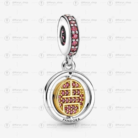 Pandora Spinning Lucky Dangle Charm|Two-tone - Picture 1 of 2